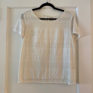 J.Crew Factory White Broderie Top
